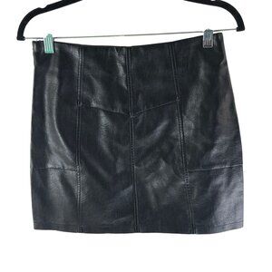 Shein Bae Black Faux Leather Mini Skirt M